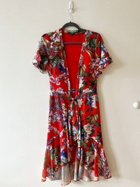 linen coral dress Peony Linen Dress Coral (M/12)
